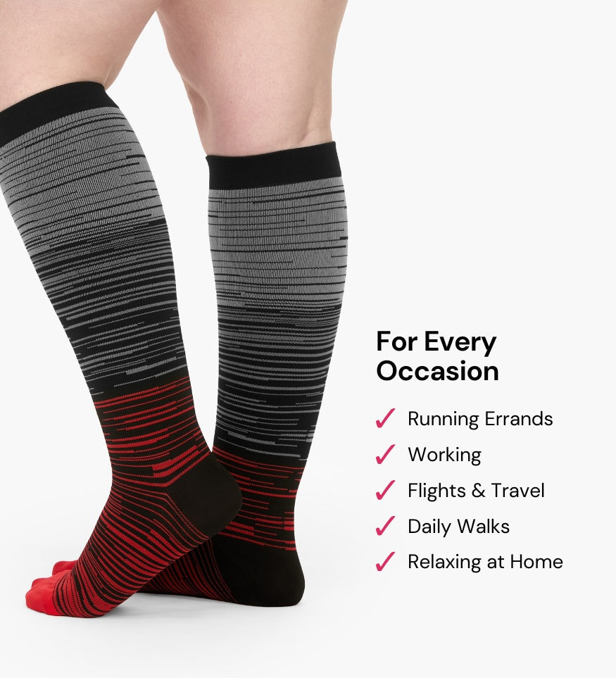 StrideMuse™ Advanced Wide Compression Socks For Pain Relief (Stripes)
