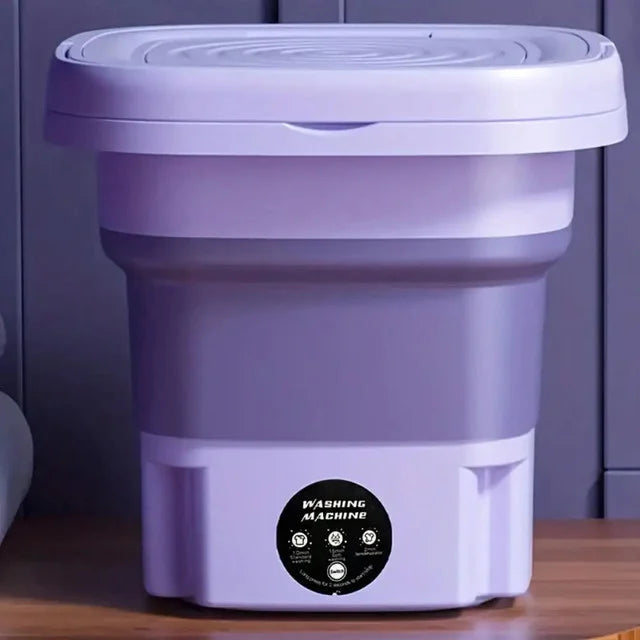 8L Portable Foldable Mini Washing Machine with Spin Dryer for Socks, Underwear & Baby Clothes